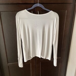 Lorna Jane White Long Sleeve Open Back top